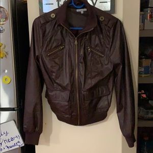 Brown Charlotte Russe pilot jacket great with Jean